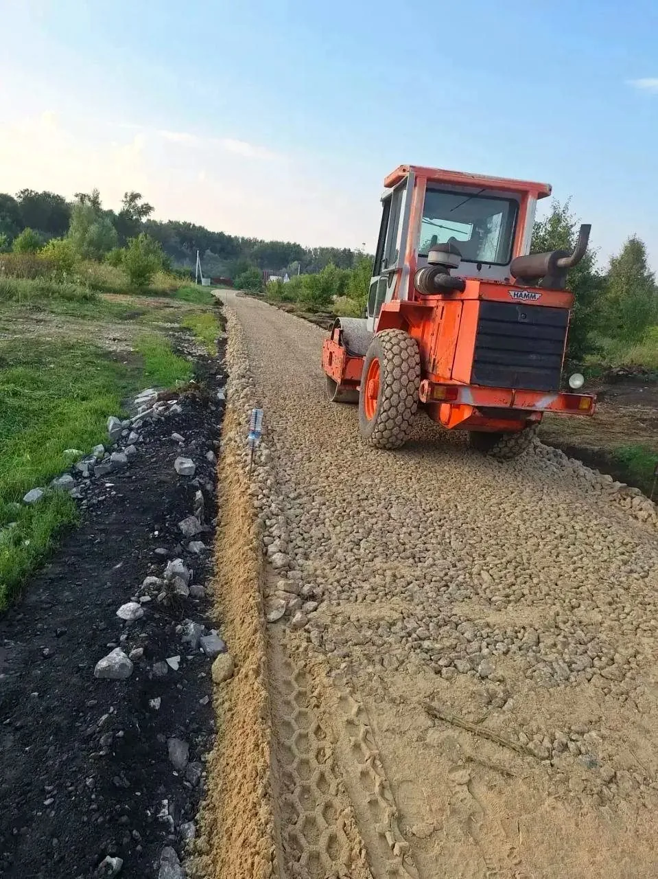 Щебёночное основание дороги